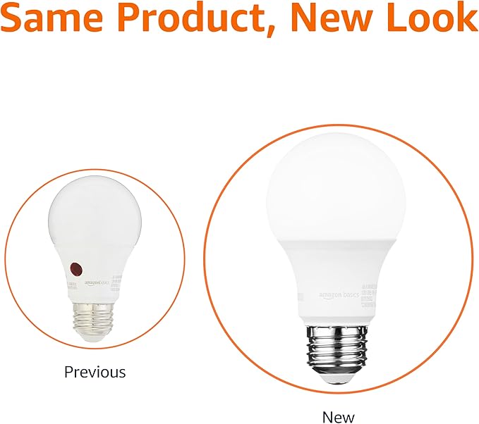 Amazon Basics A19 Dusk to Dawn Sensor LED Outdoor Light Bulbs, 60W Equivalent, Energy-Efficient 9W, Daylight 5000K, E26 Base, Auto On/Off, Porch, 10,000 Hours, 2-Pack