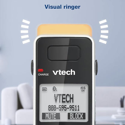 VTech IS8151-2 Super Long Range 2 Handset DECT 6.0 Cordless Phone for Home with Answering Machine, 2300 ft Range, Call Blocking, Bluetooth, Headset Jack, Power Backup, Intercom, Expandable to 12 HS