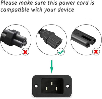 5FT AC Power Cord Compatible with EcoQuest Fresh Air Purifier Ionizer 3-Pin Plug