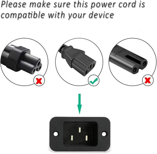 5FT AC Power Cord Compatible with EcoQuest Fresh Air Purifier Ionizer 3-Pin Plug