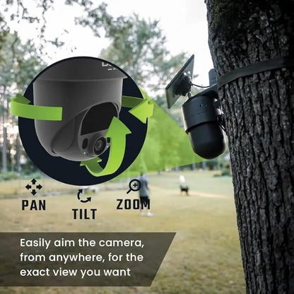 TACTACAM – Defend 360 Cellular Security Camera, 4K Photos, 1080p Video, Solar + Rechargeable Battery, 360° Pan/Tilt/Zoom, LTE Cellular, Motion Alerts, Weather Resistant Includes Mounting Post & Cloth