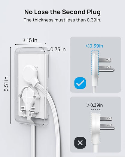 TROND Flat Power Strip with Outlet Cover, 10FT Long Extension Cord | 8 AC Outlets with 2 USB A & 2 USB C Ports, 1700J Surge Protector, Flat Wall Plug Compact for Home Office Dorm Room Essentials