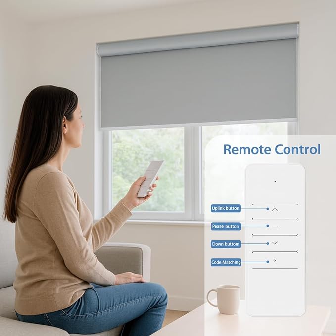 ZigBee Smart Roller Shade Motor for 1.5" Tube (38mm), Solar Powered Electric Blind Motor Kit, Quiet Wireless Retrofit for Roller/Zebra Shades, App/Voice Control (2.0N.m Torque)