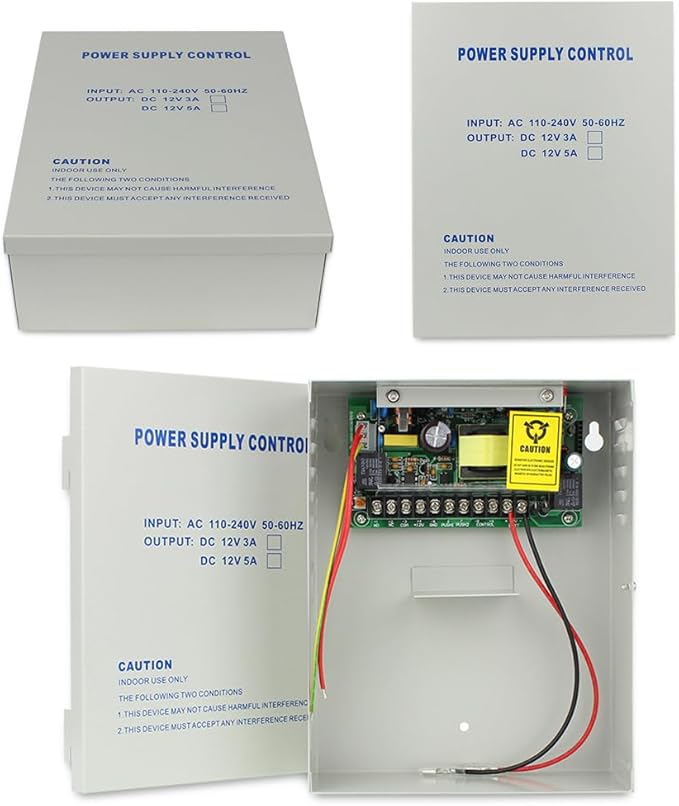 Smart Phone App Remote PIN Code/KeyFob/Card Biometric Fingerprint Waterproof Keypad Controller Door Security kit 110-240V Power Supply Box(Support Backup Battery) 600lbs Magnetic Lock