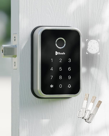 Smart Lock Fingerprint Door Lock, Smart Door Lock for Home Security,Electronic Deadbolt 4-in-1 Keyless Entry with Keypad, IC Card, App Control, Front Door Lock, Fingerprint Lock (Cloud Brushed Nickel)