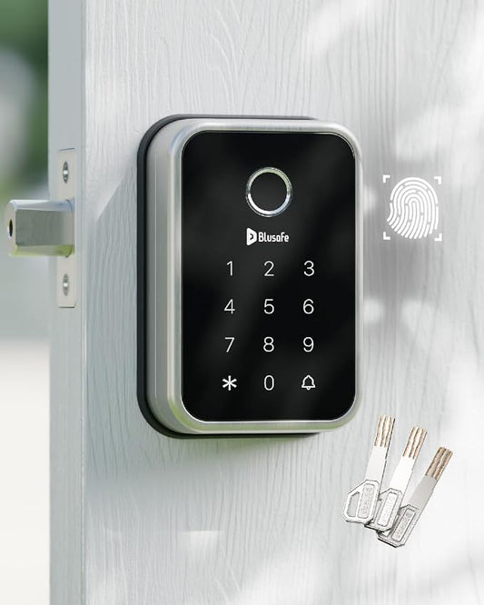 Smart Lock Fingerprint Door Lock, Smart Door Lock for Home Security,Electronic Deadbolt 4-in-1 Keyless Entry with Keypad, IC Card, App Control, Front Door Lock, Fingerprint Lock (Cloud Brushed Nickel)