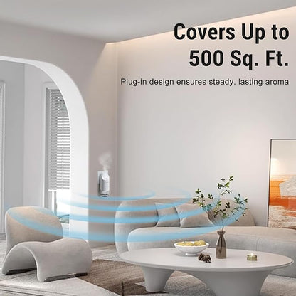 2026 Plug-in Essential Oil Diffuser – Waterless Scent Diffuser, Smart Wall Diffuser for Home, Office, & Spa, Covers Up to 500 Sq. Ft., 160ML Capacity, Portable Aromatherapy Aroma Diffuser, White