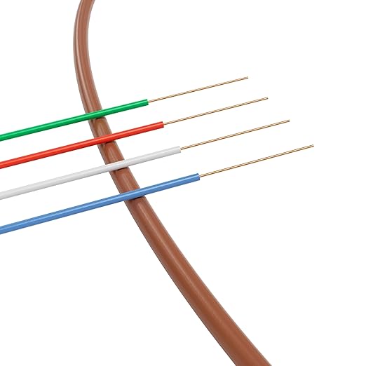 THE CIMPLE CO 18/4 Thermostat Wire 25 FT - Insulated Solid Copper Wiring for HVAC, Furnaces, Video Doorbells, Alarms, Lighting, Smart Thermostats - 18 Gauge, 4 Conductor - 25 Feet (7 Meters), Brown