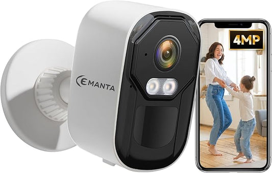 4MP Security Cameras Wireless Outdoor,No Subscription Required, Dual-Band 2.4G/5G WiFi, AI Motion Detection Siren Alarm, 2-Way Audio, Full-Color Night Vision, 3-Month Battery Life