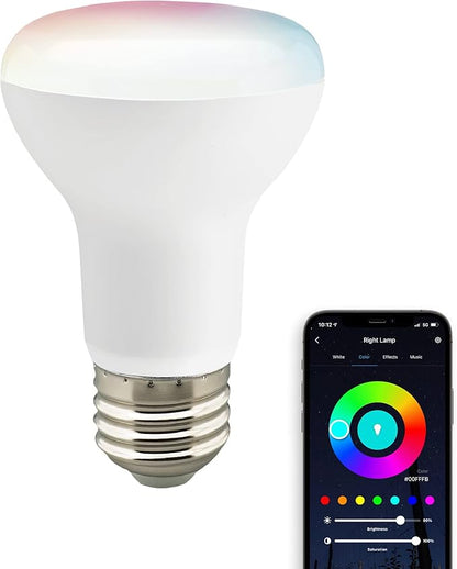 Satco S11283 Starfish WiFi-Control R20 LED Color-Changing and Tunable White Smart Light Bulb, 6 Watts, 2700K-5000K