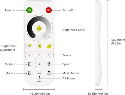 BTF-LIGHTING SP630E Bluetooth Controllers 4 Zones 2.4GHz Dimming RF RB1 Remote Kit Support FCOB COB SMD PWM or SPI Single Color LED Strip WS2811 IC etc DC5V DC12V DC24V