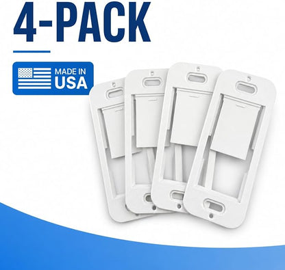 Wall Plate Bracket for Lutron Caseta Pico Remote (4 Pack) | Snap-in Wall Mount Holder for Lutron Pico Smart Remote | Seamless No-Wobble Installation | Durable Low-Profile Wall Bracket