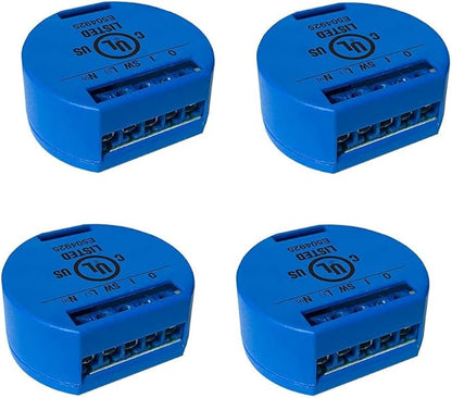 Shelly 1 Relay Switch, WiFi Smart Home Automation, Compatible with Alexa & Google Home, iOS Android App, No Hub Required, Wireless Light Switch, DIY Remote Control Garage Door, UL Certified, 4 Pack
