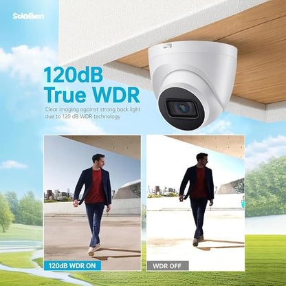 DahuaSecurity 4K 8MP PoE IP Dome Camera – Outdoor AI Security Turret Camera with Human & Vehicle Detection, 98ft IR Night Vision, IP67, Built-in Mic, Smart Surveillance for Home