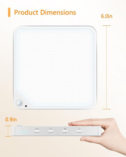 Rechargeable 6W Motion Sensor Ceiling Light Indoor, Wireless Magnetic Stick on Closet Light, Remote Control for Color & Brightness, Battery Operated Light for Shower, Bathroom, Pantry, Hallway, 1-Pack