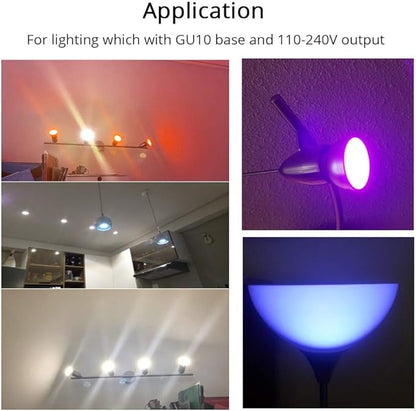 BENEXMART Tuya WiFi LED Bulb Gu10 RGBCW Dimmer Lamp Spot Light Remote Control Smart Life App Voice Control via Alexa Google Home Assistant (1 Pack)