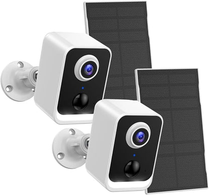 PEEIPM Security Cameras Wireless Outdoor: Solar Power Cameras for Home Security WiFi Battery Seguridad Camara System Kit Surveillance Monitor with Motion Sensor Flood Light Alarm & Color Night Vision