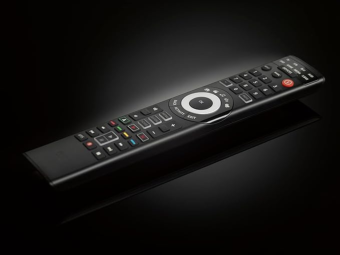 One for All URC7880 Universal Smart Remote Control up to 8 Devices with Free Setup App - Easy Learning Feature - Infrared Connectivity Technology and 3 Shortcut App Keys – Black