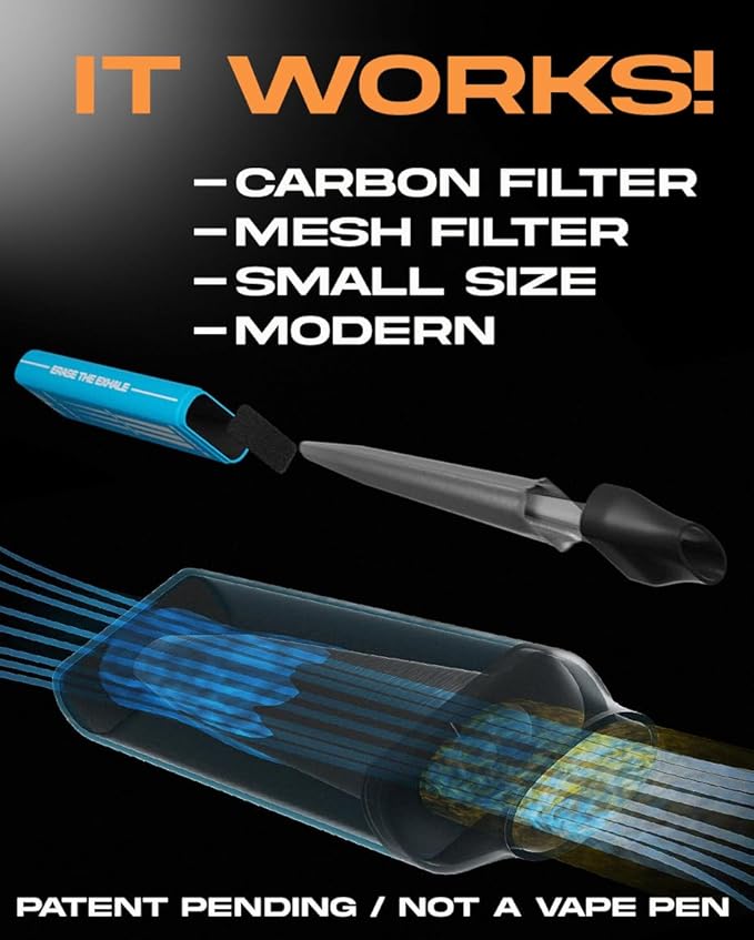VapeVac (Registered AMZ Brand) – Pocket Sized Personal Air Filter for Discreet Output Reduction | Minimizes Odor, Keeps Air Fresh | Not an Emission Device – 500+ Uses (3-Pack)