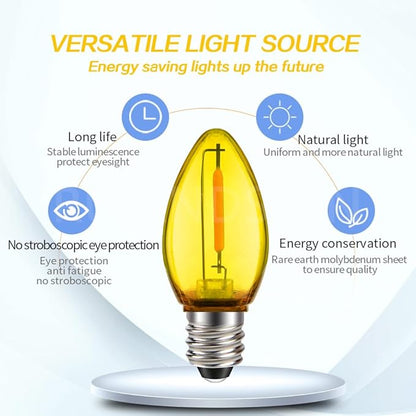 Ruiandsion E12 LED Decorative Bulb Yellow 110V E12 Screw Base for Christmas String Party Garden Window Display Lights Pack of 6