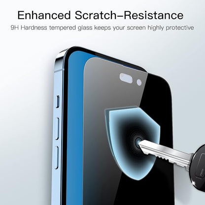 JETech Privacy Full Coverage Screen Protector for iPhone 14 Pro 6.1-Inch, Anti-Spy Tempered Glass Film, Edge to Edge Protection Case-Friendly, 2-Pack