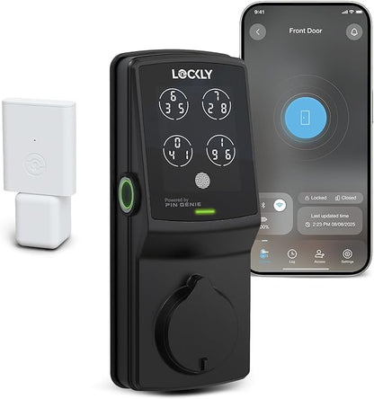 Lockly Secure Pro Wi-Fi Smart Door Lock, Keyless Entry with PIN Genie® Digital Keypad, 3D Biometric Fingerprint Sensor Front Door Lock Deadbolt, Voice Control & Auto Lock - Left Fingerprint Edition