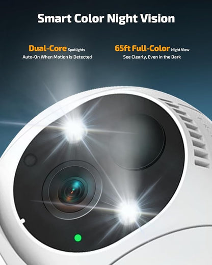 Outdoor Wireless Security Camera System, 4MP Solar Powered Battery Cameras