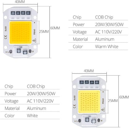 Home Bulbs 1pack LED COB Chip Bulb Light 50W 30W 20W 220V 110V DIY Smart IC Plant Full Spectrum LED Grow Light Indoor Plant Seedling Flower Grow Household Lamp