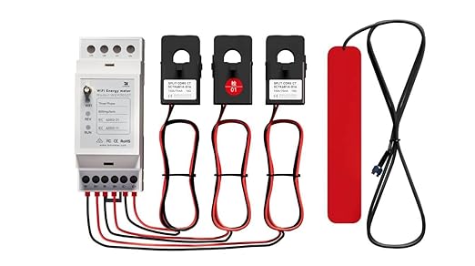WEM3050T WiFi Energy Meter, Smart Home Energy Monitor for Solar & Power Monitoring, Real-Time Electricity Usage, Compatible with Alexa (Multi-Phase Support)