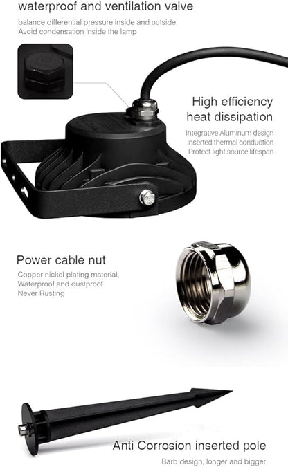 LGIDTECH FUTC01 Miboxer 9W RGB+CCT DC 24V Outdoor LED Garden Spotlight 16 Million Colors Changing,Color Temperature Adjustable