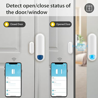 Zigbee Contact Sensor for Door and Window, Zigbee Hub Required, Winsdow Sensor 24h Monitor, Zigbee Door Sensor Compatible with SmartThings, Home Assistant