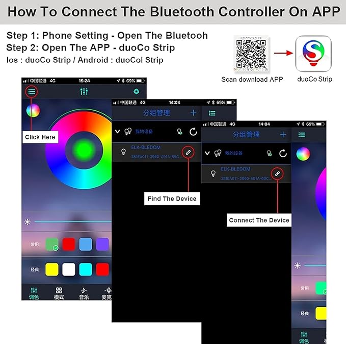 Smart Bluetooth APP RGB Controller for DC 5V 12V 24V 4pin 5050 2835 RGB LED Strip Light Wireless 4 Pin 5.5X2.1mm Power Connector (DC 5-24V)