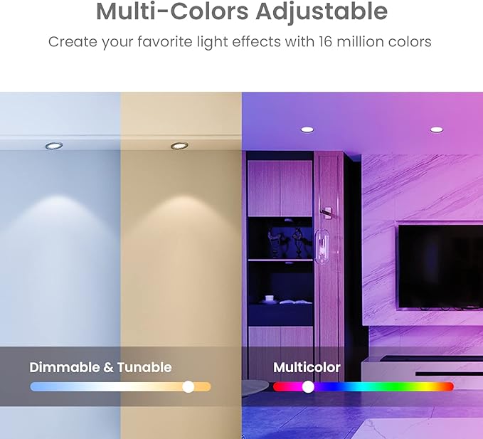 Broadlink GU10 Smart Bulbs, Bluetooth Color Changing 4.5W LED Track Light Bulbs with Music Sync, Fast Setup, Compatible with Alexa, Google Home, 40W Halogen Equivalent (4-Pack)