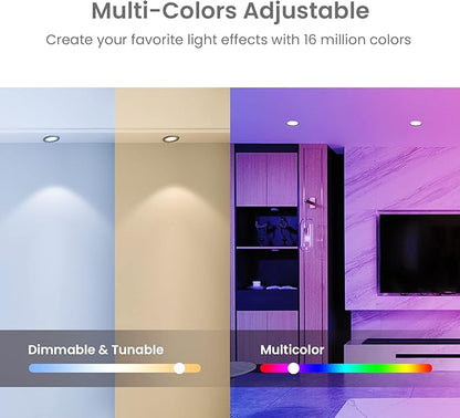 Broadlink GU10 Smart Bulbs, Bluetooth Color Changing 4.5W LED Track Light Bulbs with Music Sync, Fast Setup, Compatible with Alexa, Google Home, 40W Halogen Equivalent (4-Pack)