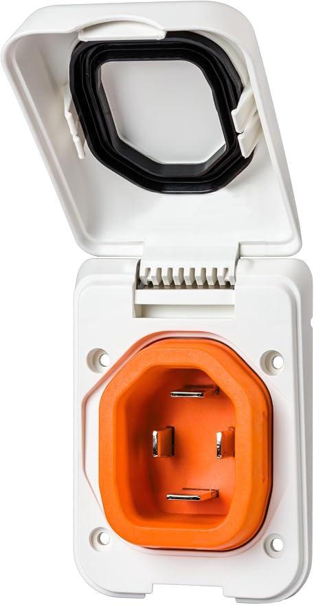 SmartPlug B50ASSYPW Combo Kit with Female Connector and Non-Metallic Inlet - 50 Amp, White