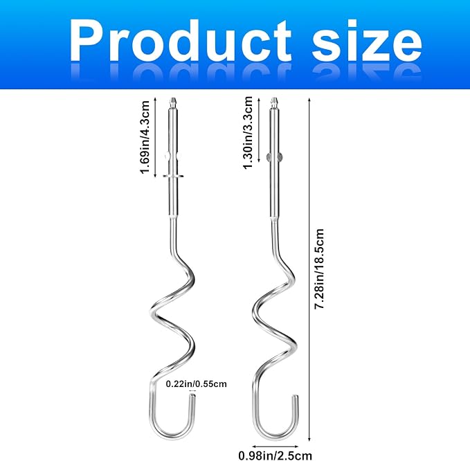 2pcs Hand Mixer Beaters Attachments Compatible with MX600B MX3200B MX1500W | Hand Mixer Beaters Attachments Compatible with MX Series Electric Hand Mixers for Cooking and Baking