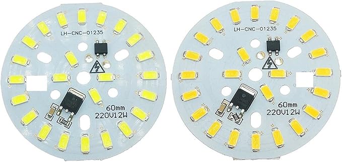 10-20pcs AC220V SMD5730 LED 3W 5W 7W 10W 12W 15W 18W 24W Aluminum Lamp Panel With Smart IC Driver For Indoor Light Source DIY(Warm White-3000K,12W-60MM_10 PIECES)