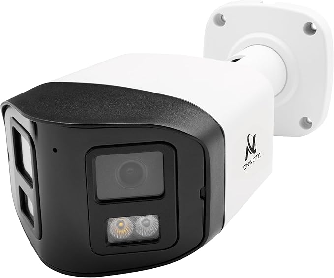 ONWOTE 180° Dual-Lens 4K 8MP PoE IP Security Camera, 2 Way Audio, AI Human Vehicle Detection Trigger Color Night Vision, Indoor/Outdoor, Commercial Wired Camera for Business, Add-on to PoE NVR System