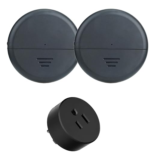 Greencycle Black Wireless Motion Sensor Outlet,Auto On/Off Switch 2 Packs | No Wiring Needed PIR Sensor,4 Timer Settings,Adjustable Detection Range,15A 1875W LED for Garage,Closet,Hallway,Basement
