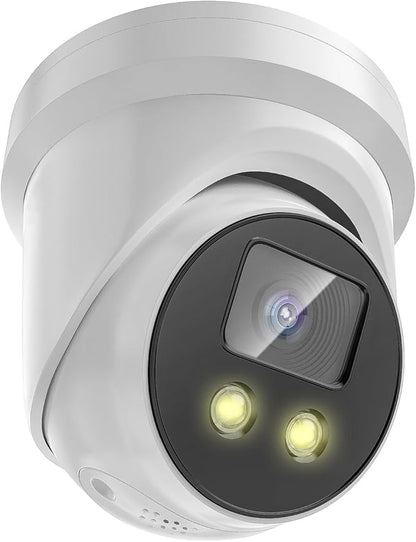 DS-2CD2386G2-ISU/SL 2.8mm HIK 8MP PoE IP Camera, 4K AcuSense Turret Network Camera with Strobe Light and Audible Warning, Built-in Mic and Speaker, Human/Vehicle Detection, Compatible with HIK NVR