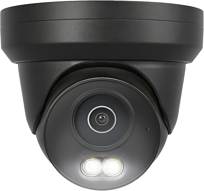 UNILOOK 4K 8MP PoE Security Camera, Turret IP Camera Outdoor Indoor Wired, 100ft Smart Color Night Vision, Human/Vehicle Detection, IP66, Built-in Audio, @20fps, Wide Angle, Full Metal, NDAA (Black)