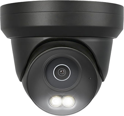 UNILOOK 4K 8MP PoE Security Camera, Turret IP Camera Outdoor Indoor Wired, 100ft Smart Color Night Vision, Human/Vehicle Detection, IP66, Built-in Audio, @20fps, Wide Angle, Full Metal, NDAA (Black)