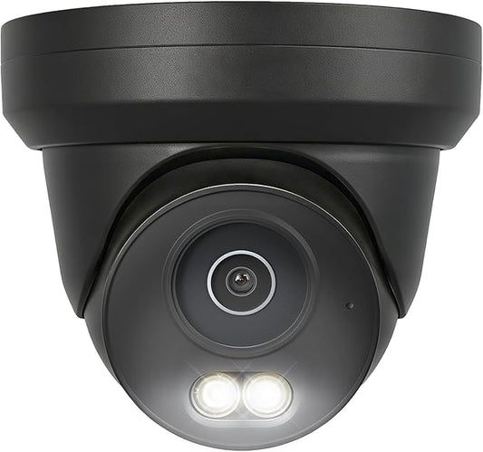 UNILOOK 4K 8MP PoE Security Camera, Turret IP Camera Outdoor Indoor Wired, 100ft Smart Color Night Vision, Human/Vehicle Detection, IP66, Built-in Audio, @20fps, Wide Angle, Full Metal, NDAA (Black)