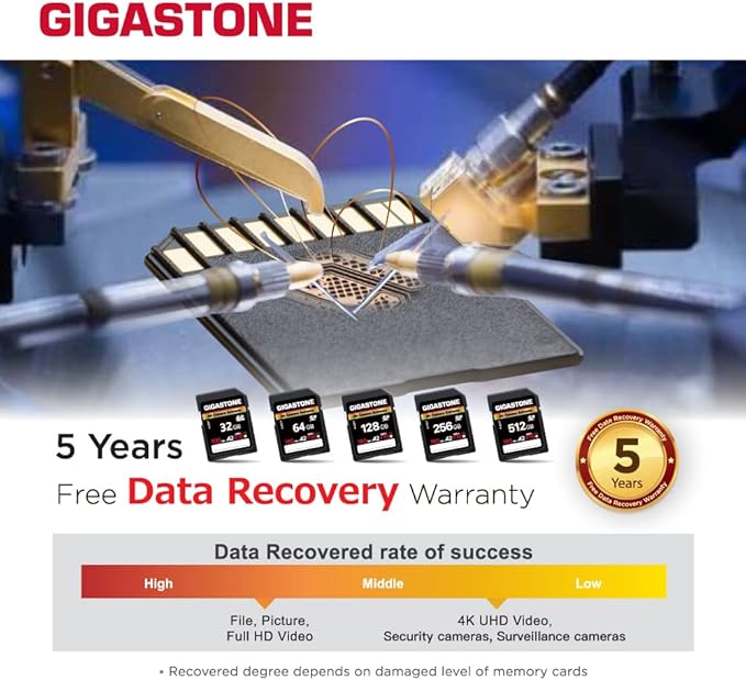 【5-Years Data Recovery】 GIGASTONE 32GB SD Card 2-Pack, 4K Camera Extreme, A2 V30 SDHC Memory Card 4K Full HD Video Compatible with SPYPOINT TACTACAM Trail Camera