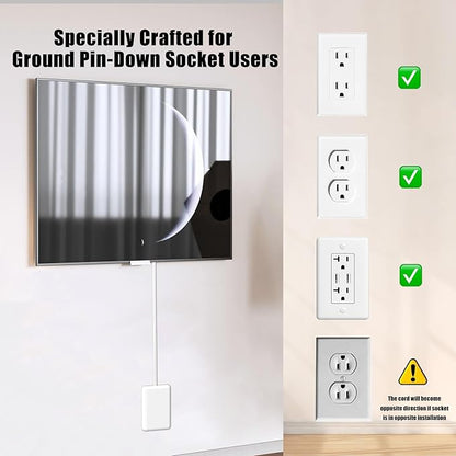 CABOCASA 3FT Ultra Flat Plug Extension Cord Power Strip with Multi Outlets, Patented Detachable Ultra-Thin Outlet Concealer & Ultra-Flat Plug, Ideal for Home Improvement, Hide Bulky and Messy Cords