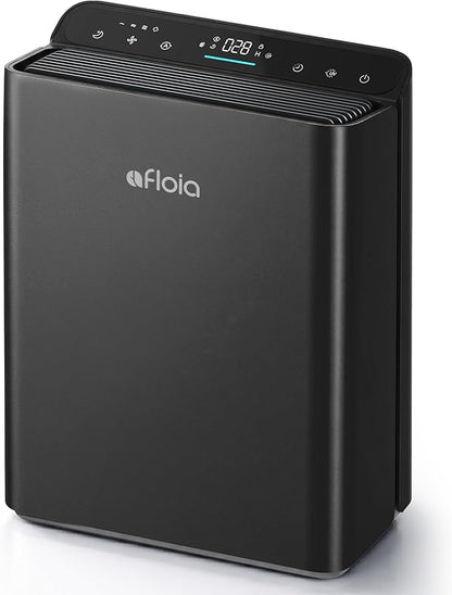 Afloia Air Purifiers for Bedroom Home Large Room Up to 2000Ft², 3-Stage Efficient Filter with Laser Air Quality Sensor for Pets Hair Dander Pollen Allergies Dust Mold Odor Smoke, Black