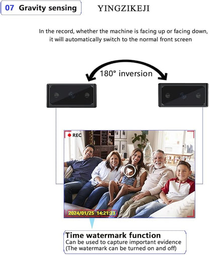 Hidden Camera Mini Spy Camera 1080P Small Security Camera, Tiny Portable Camera, Covert Nanny Cam, Indoor Home Office Security Cameras, Night Vision, Motion Detection, Gravity Sensor, Loop Record