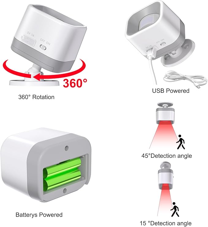 Wireless Driveway Alarm - Motion Sensor Door Chime Motion Detector 58 Melodies & 500FT Range, Business Entry Alert, Elderly Care Monitor