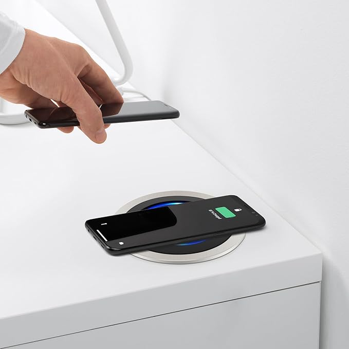 HEZI 4" Pop Up Countertop Outlet with 15W Wireless Charger, Max 45W Power Delivery,15A Tamper Resistant 1200J Surge Protection, Pop Up Electrical Receptacle with 12AC 2 USB-A 2 USB-C for Home Office