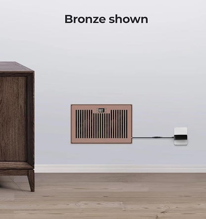 BIOWIND Quiet Register Booster Fan Fits 6" x 10" Register Holes, 10-Speed Smart Heating Cooling AC Vent Fan with Remote Control and Thermostat Control - Bronze